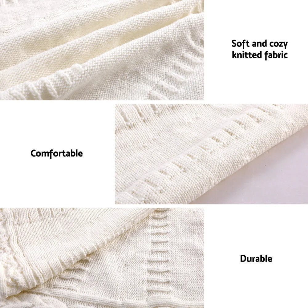 Jingle Jollys Christmas Tree Skirt 120cm Knitted Xmas Tree