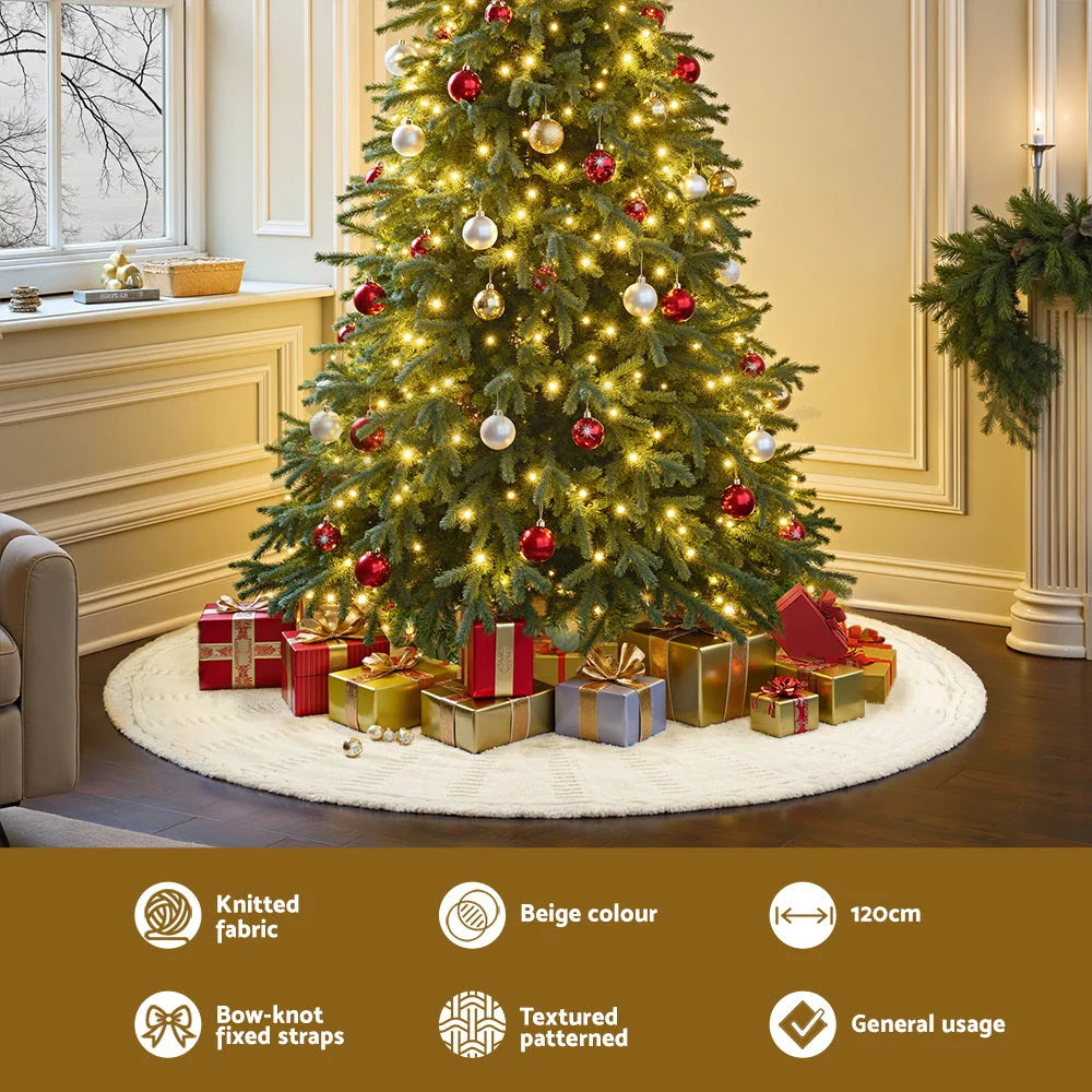 Jingle Jollys Christmas Tree Skirt 120cm Knitted Xmas Tree