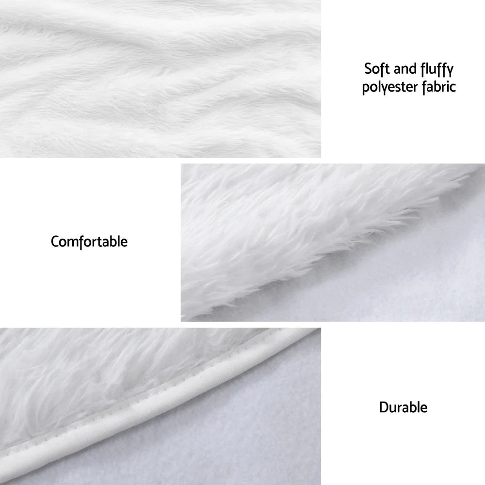 Jingle Jollys Christmas Tree Skirt 120cm Plush Xmas Fluffy