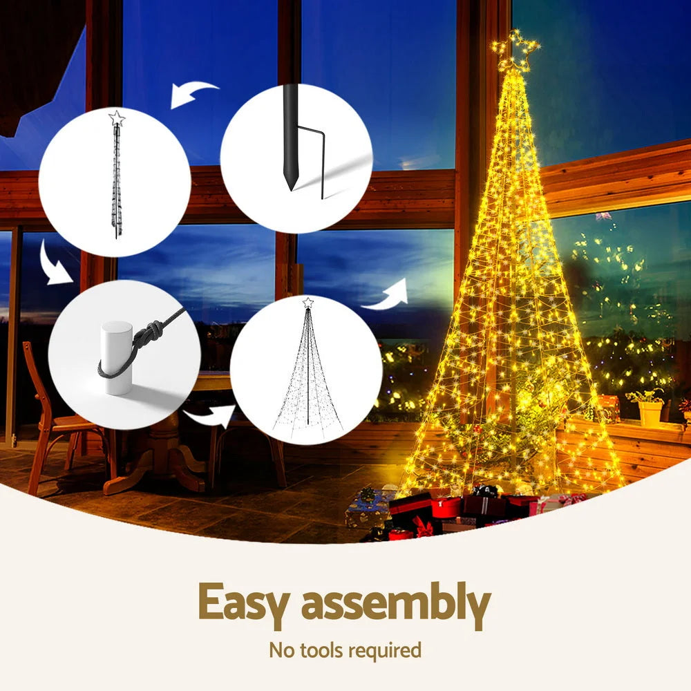 Jingle Jollys Solar Christmas Tree 2.1m 320 LED Net Lights