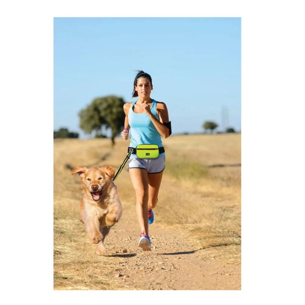 Jogging Dog Bungee Leash Adjustable Waist Belt Bag