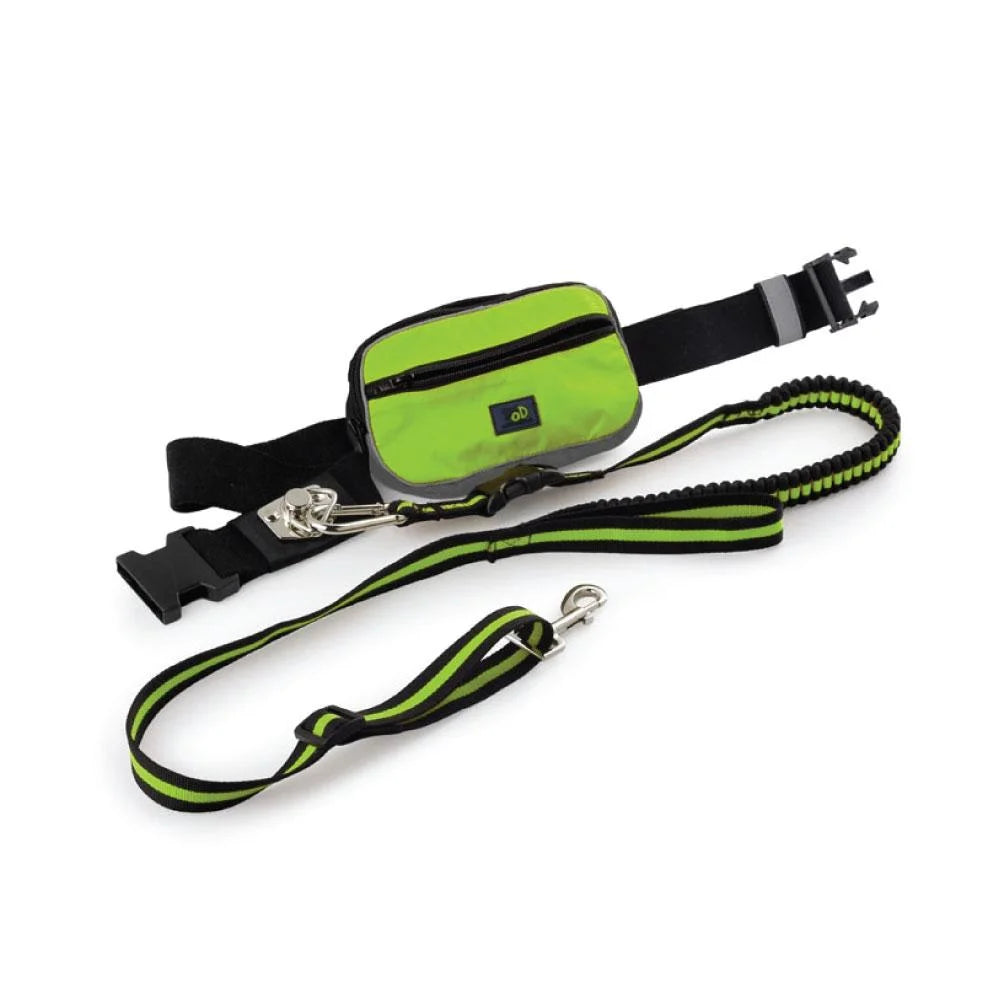 Jogging Dog Bungee Leash Adjustable Waist Belt Bag