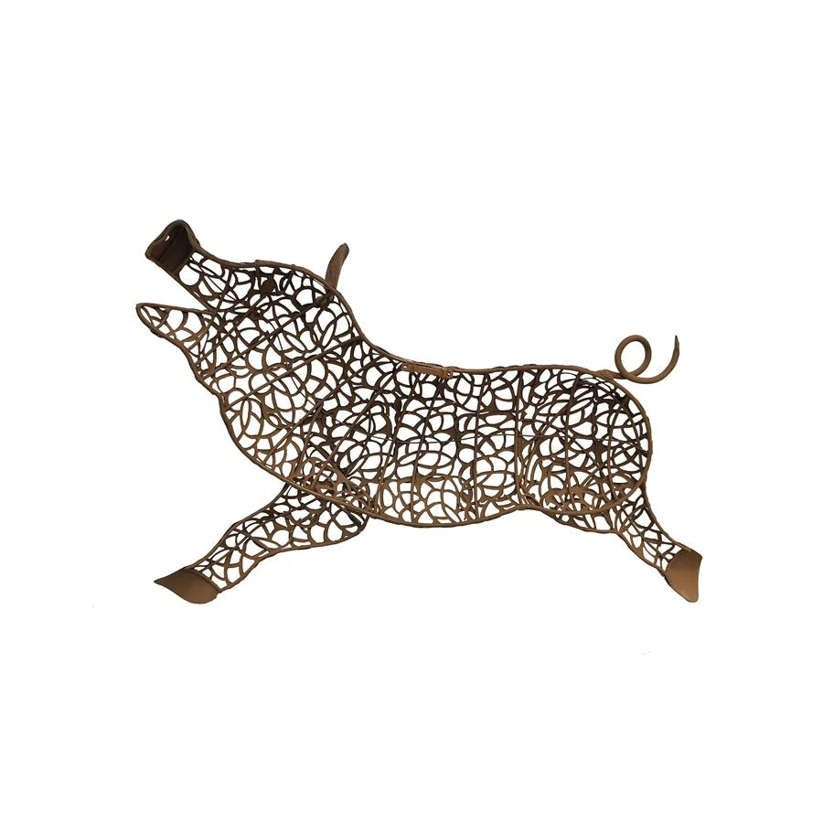 Jolly Pig Metal Wall Art 49cm - Home & Garden > Wall Art >