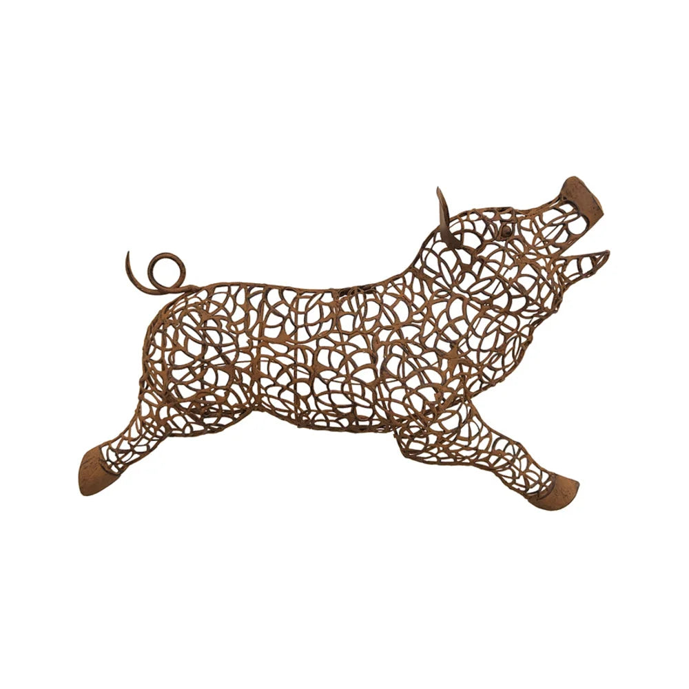 Jolly Pig Metal Wall Art 49cm - Home & Garden > Wall Art >