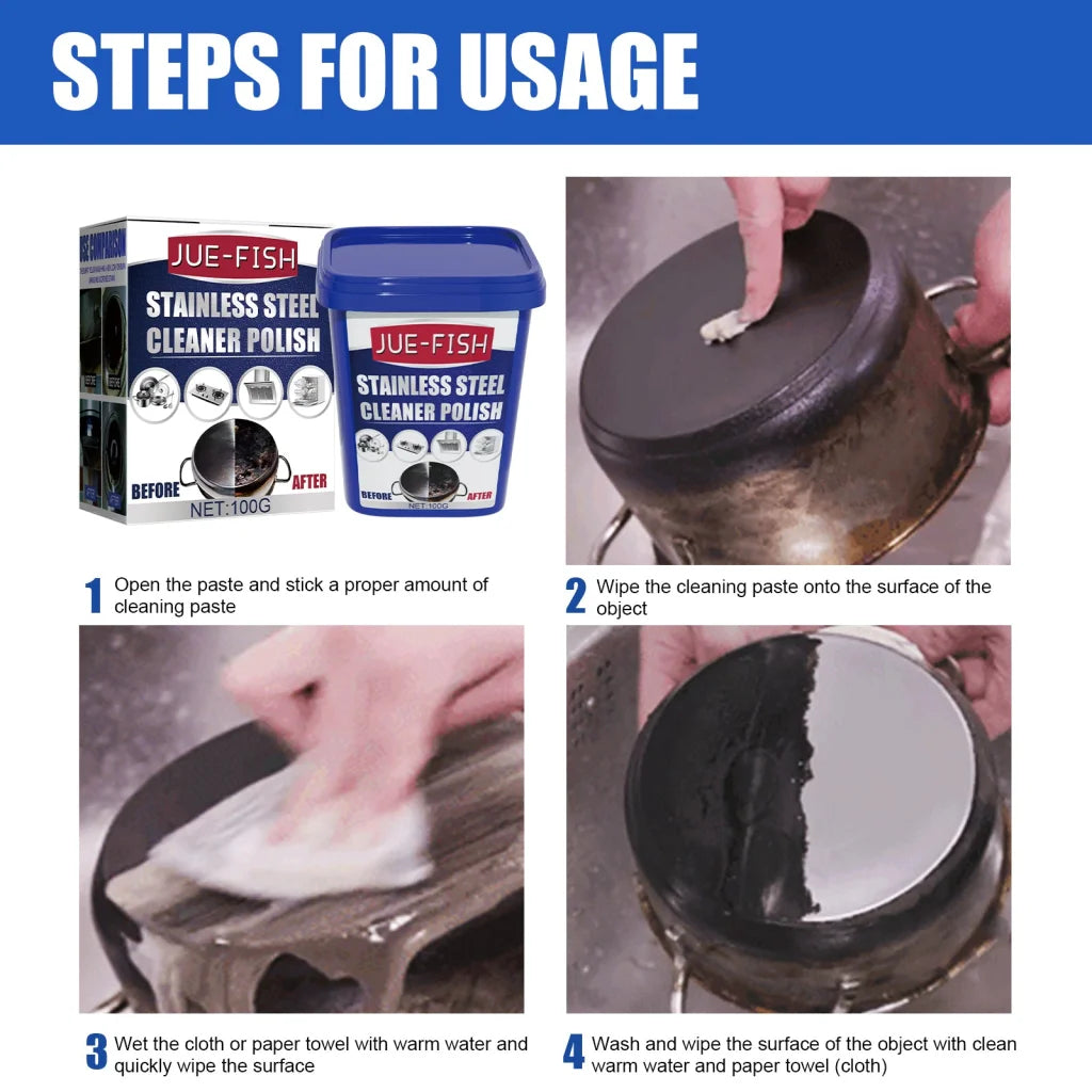 Jue-Fish Stainless Steel Cleaning Cream Kitchen
