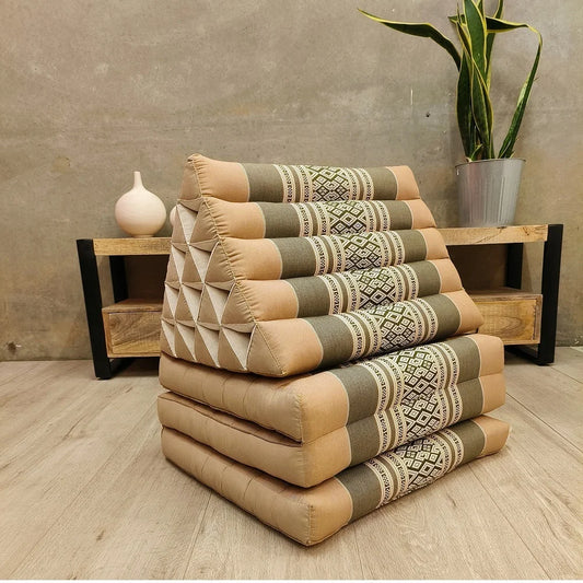 Jumbo Thai Triangle Pillow Three Folds - Cream - Home &
