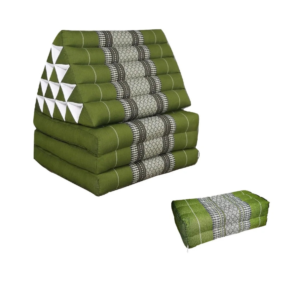 Jumbo Thai Triangle Pillow Three Folds Green + Arm/Leg Rest