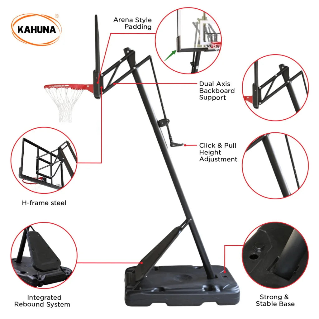 Kahuna Portable Basketball Hoop System 2.3 to 3.05m