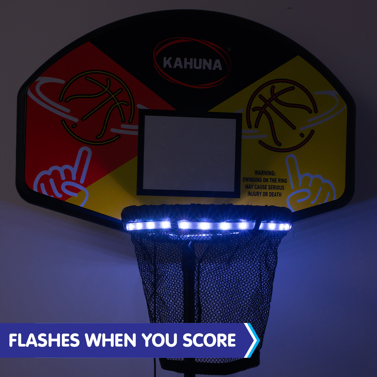 Kahuna Trampoline Led Basketball Hoop Set With Light-up