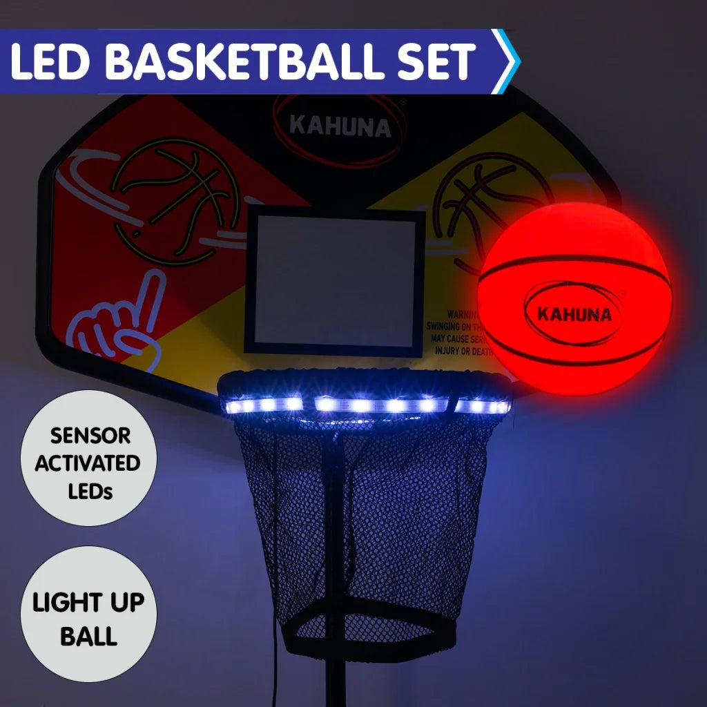Kahuna Trampoline Led Basketball Hoop Set With Light-up