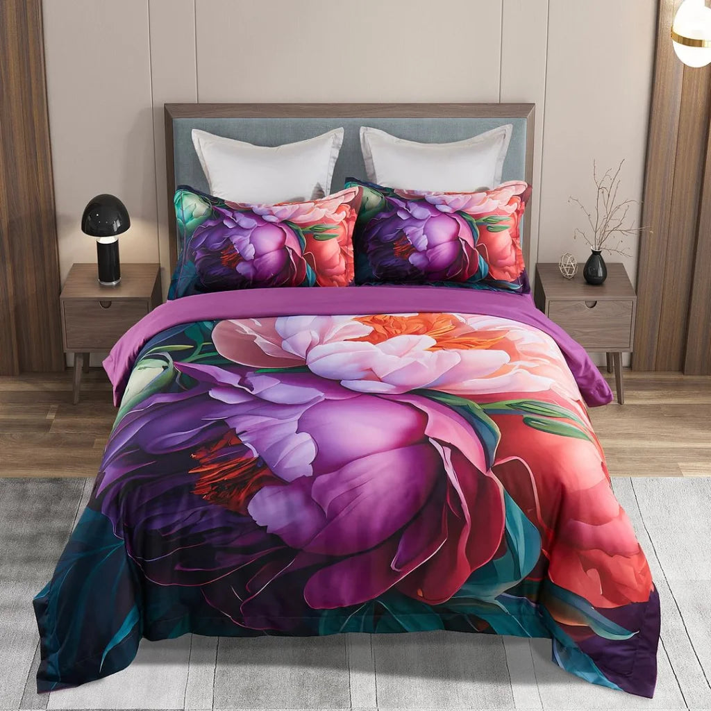 Kaie Floral Quilt Cover Set - King Size - Home & Garden
