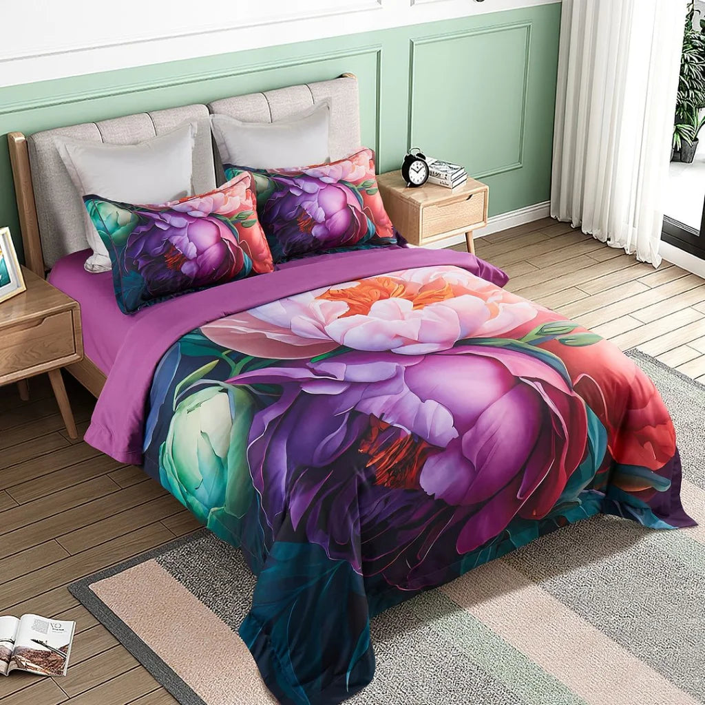Kaie Floral Quilt Cover Set - King Size - Home & Garden