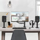 Kanto universal desktop with workstation surface and side shelves