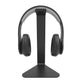 Black kanto universal desktop with workstation surface and side shelves