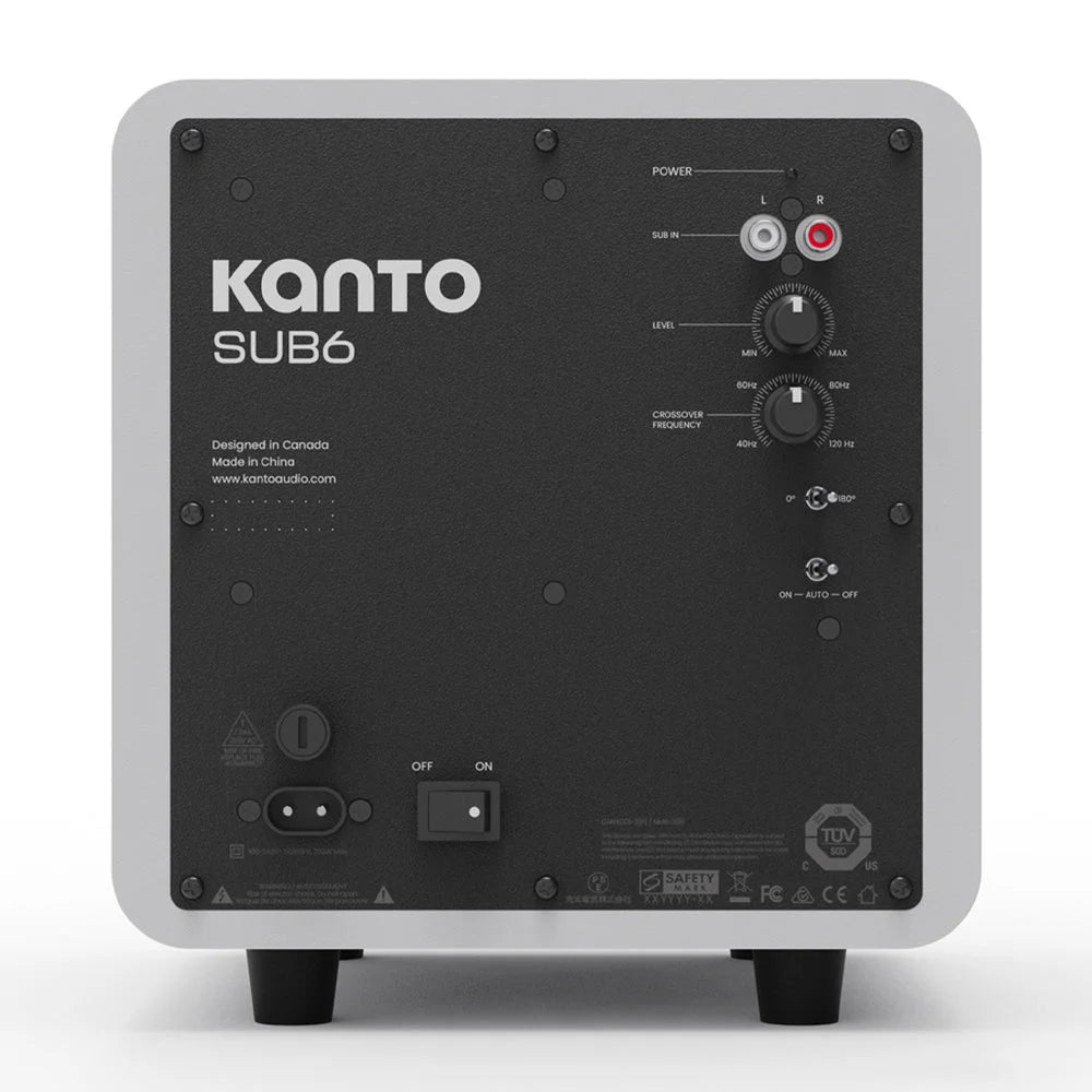 Kanto SUB6 200W 6’’ Sealed Powered Subwoofer Matte White