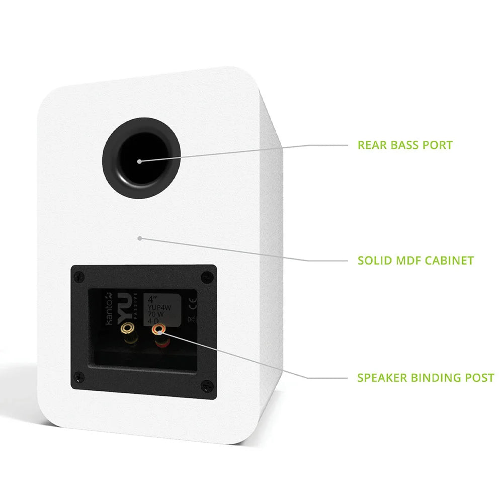 Kanto YU Passive 4’’ Speakers with 1’’ Silk Dome Tweeter