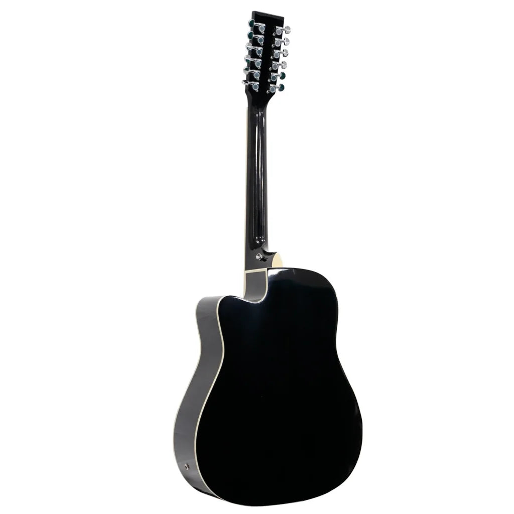 Karrera 12-String Acoustic Guitar with EQ - Black - Audio &