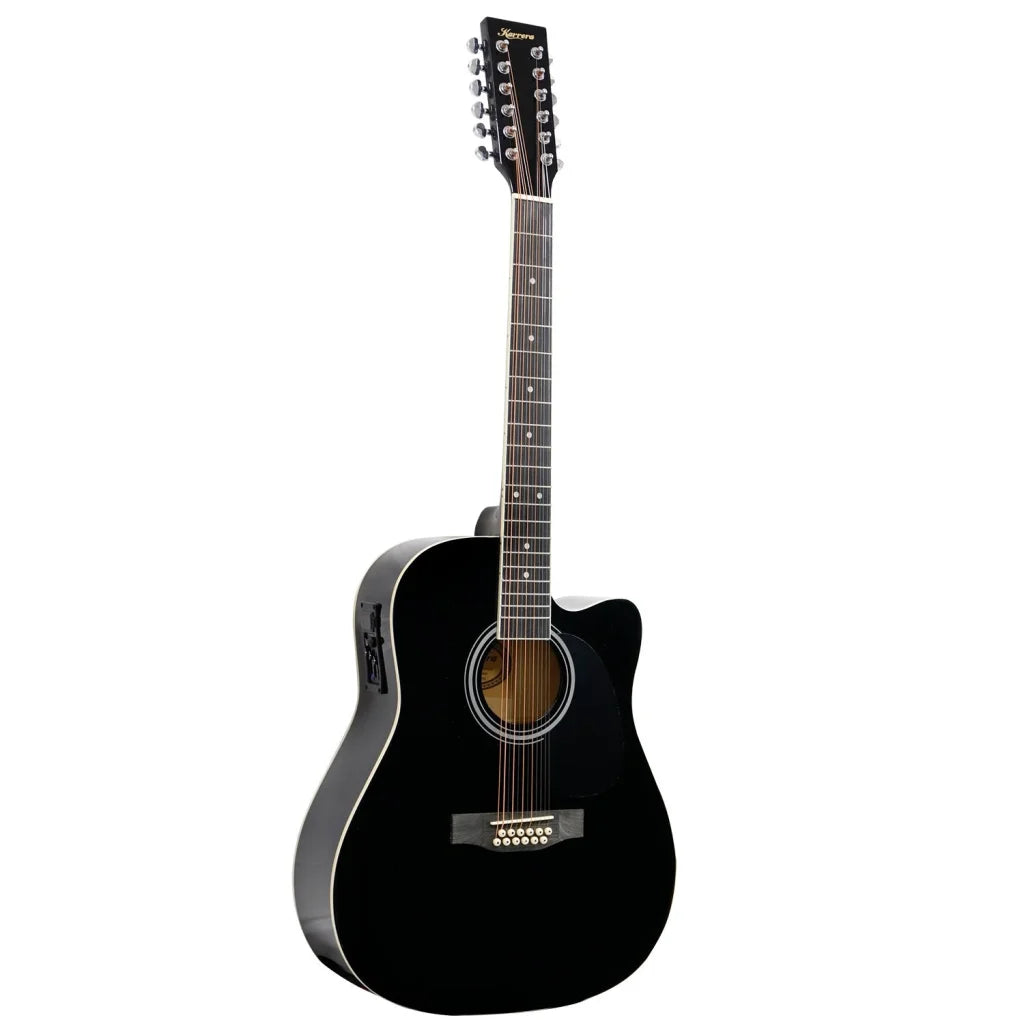 Karrera 12-String Acoustic Guitar with EQ - Black - Audio &