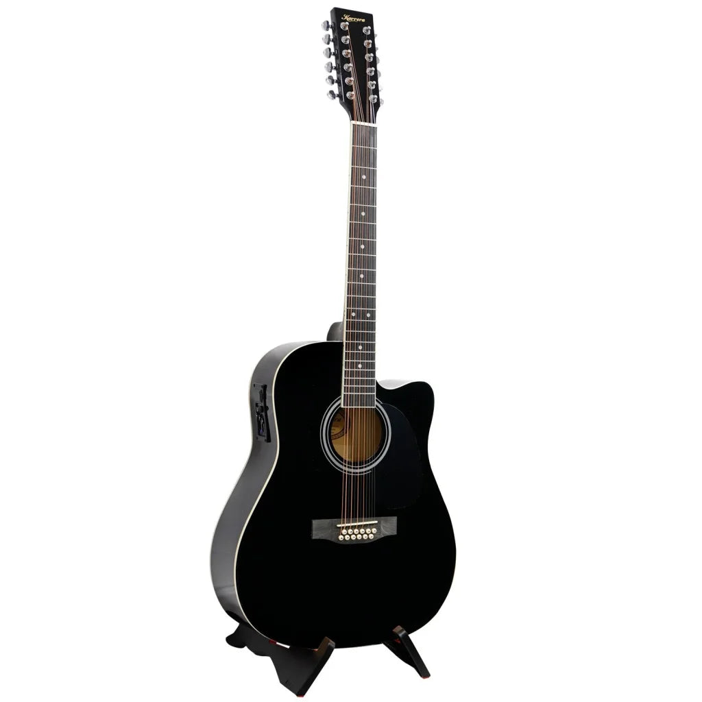 Karrera 12-String Acoustic Guitar with EQ - Black - Audio &