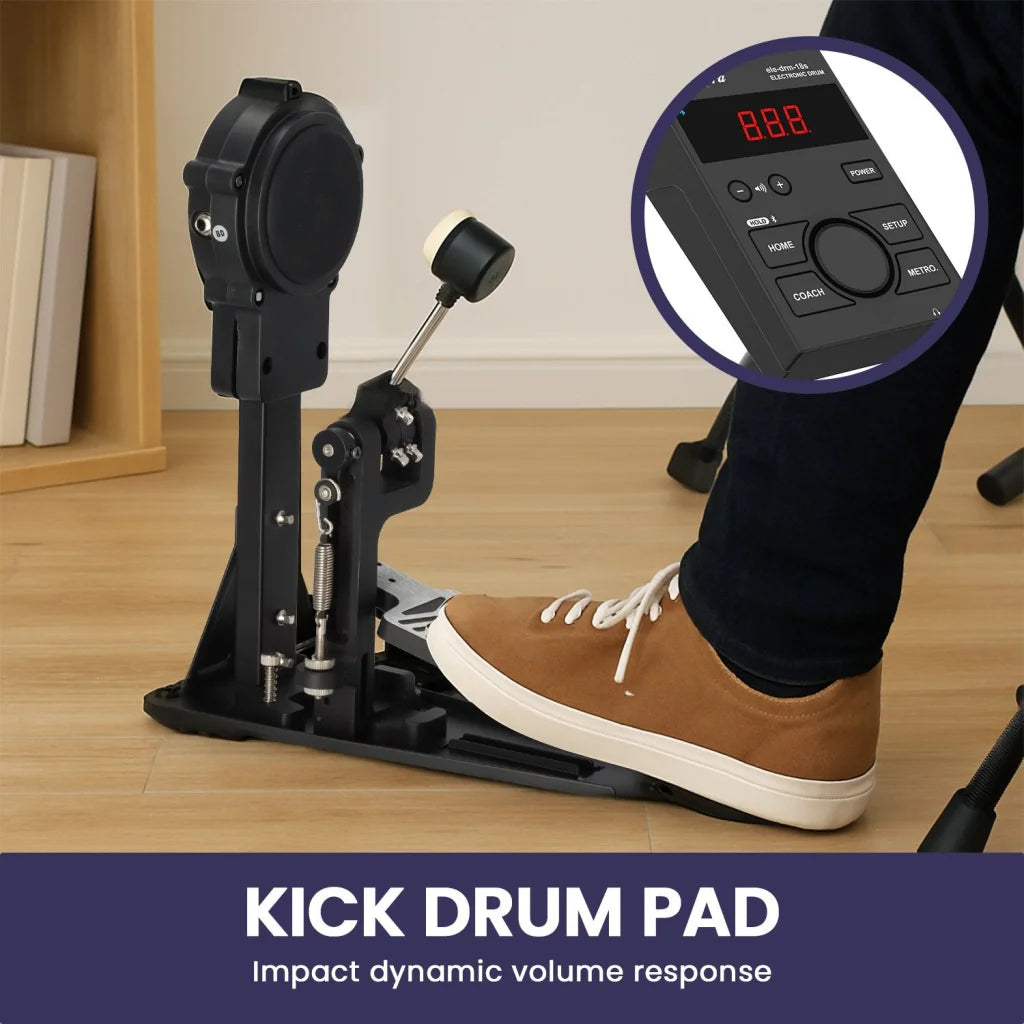 Karrera 18S Electronic Drum Kit Mesh Pads 8in Snare