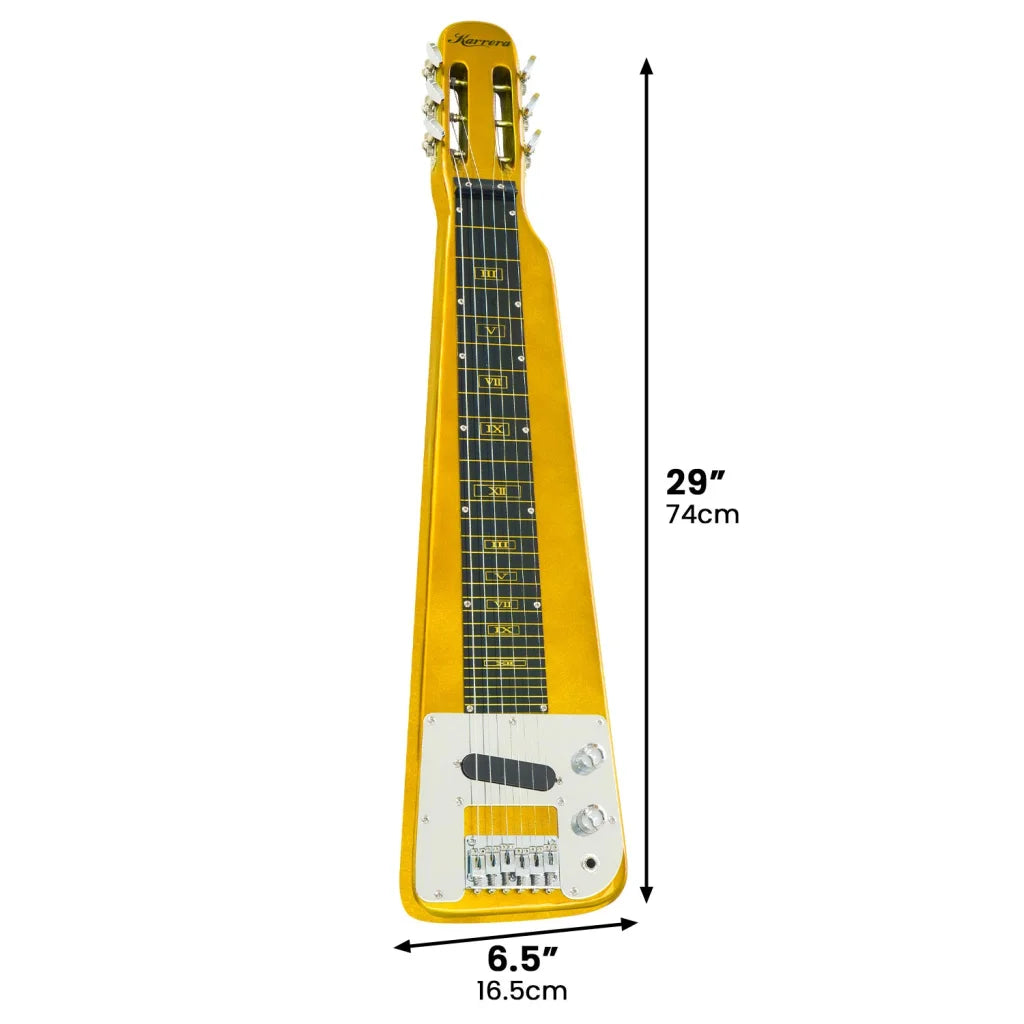 Karrera 29in 6-String Lap Steel Hawaiian Guitar - Metallic