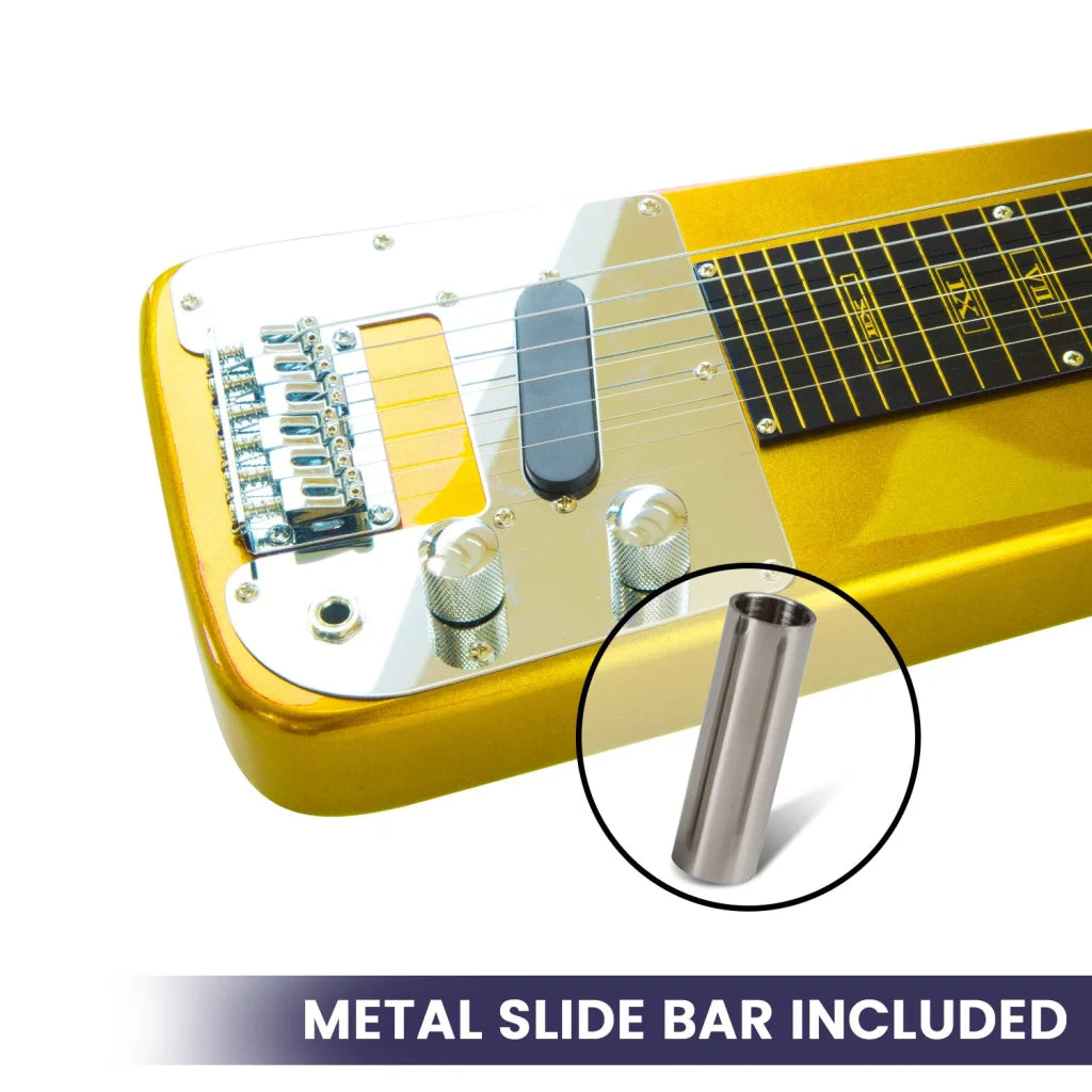 Karrera 29in 6-String Lap Steel Hawaiian Guitar - Metallic