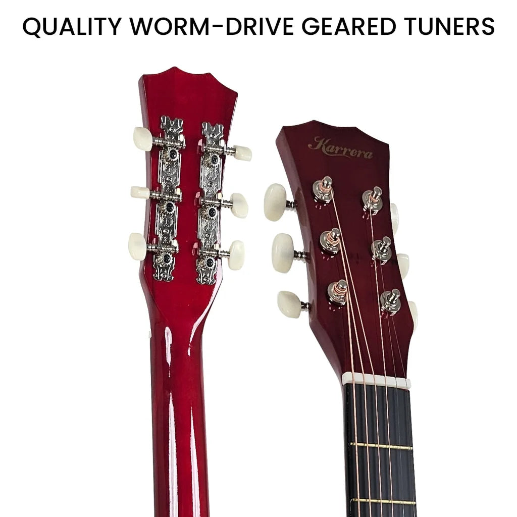 Karrera 38in Acoustic Guitar Steel Strings Carry Bag