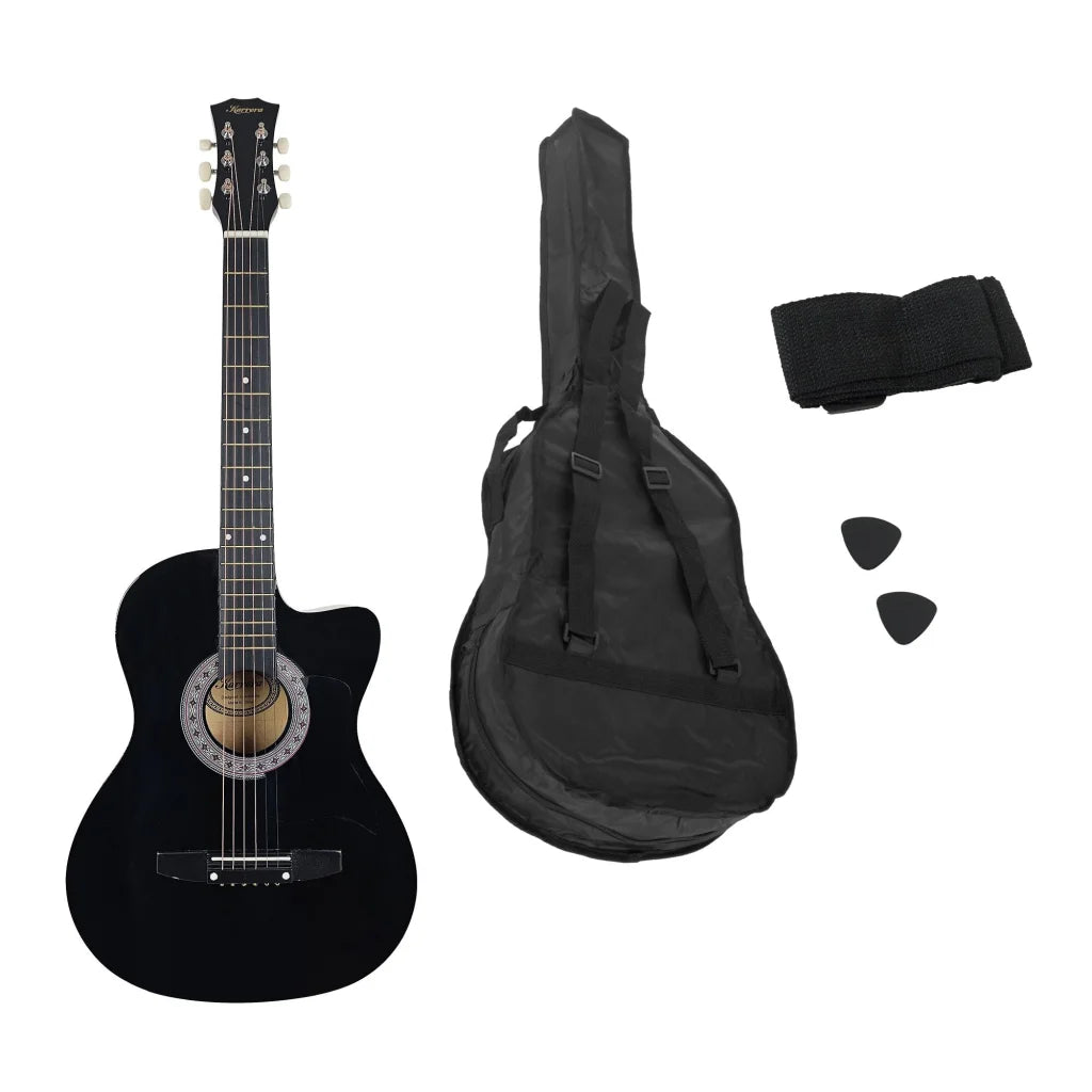 Karrera 38in Cutaway Acoustic Guitar with guitar bag