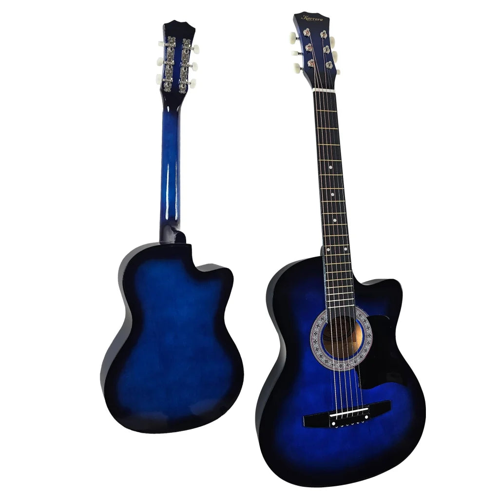 Karrera 38in Cutaway Acoustic Guitar with guitar bag - Blue