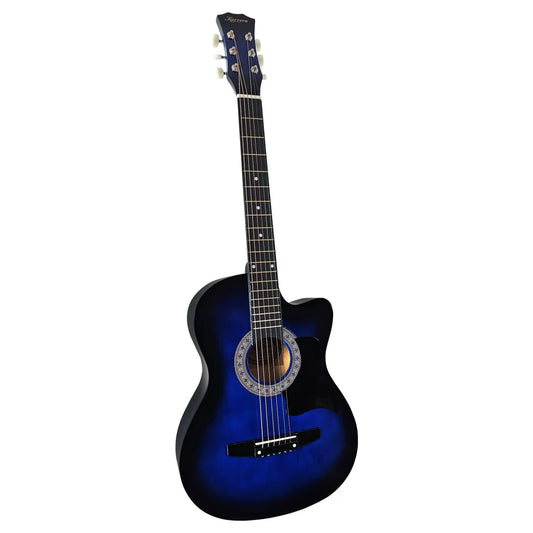 Karrera 38in Cutaway Acoustic Guitar with guitar bag - Blue