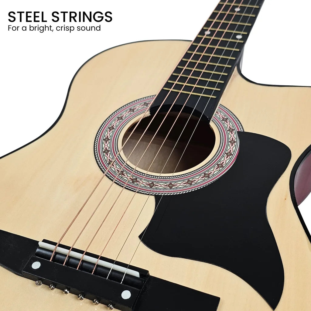 Karrera 38in Cutaway Acoustic Guitar with guitar bag