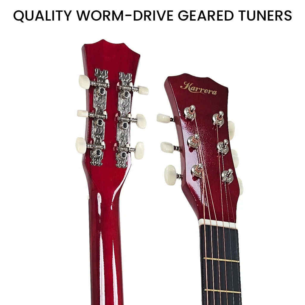 Karrera 38in Cutaway Acoustic Guitar with guitar bag