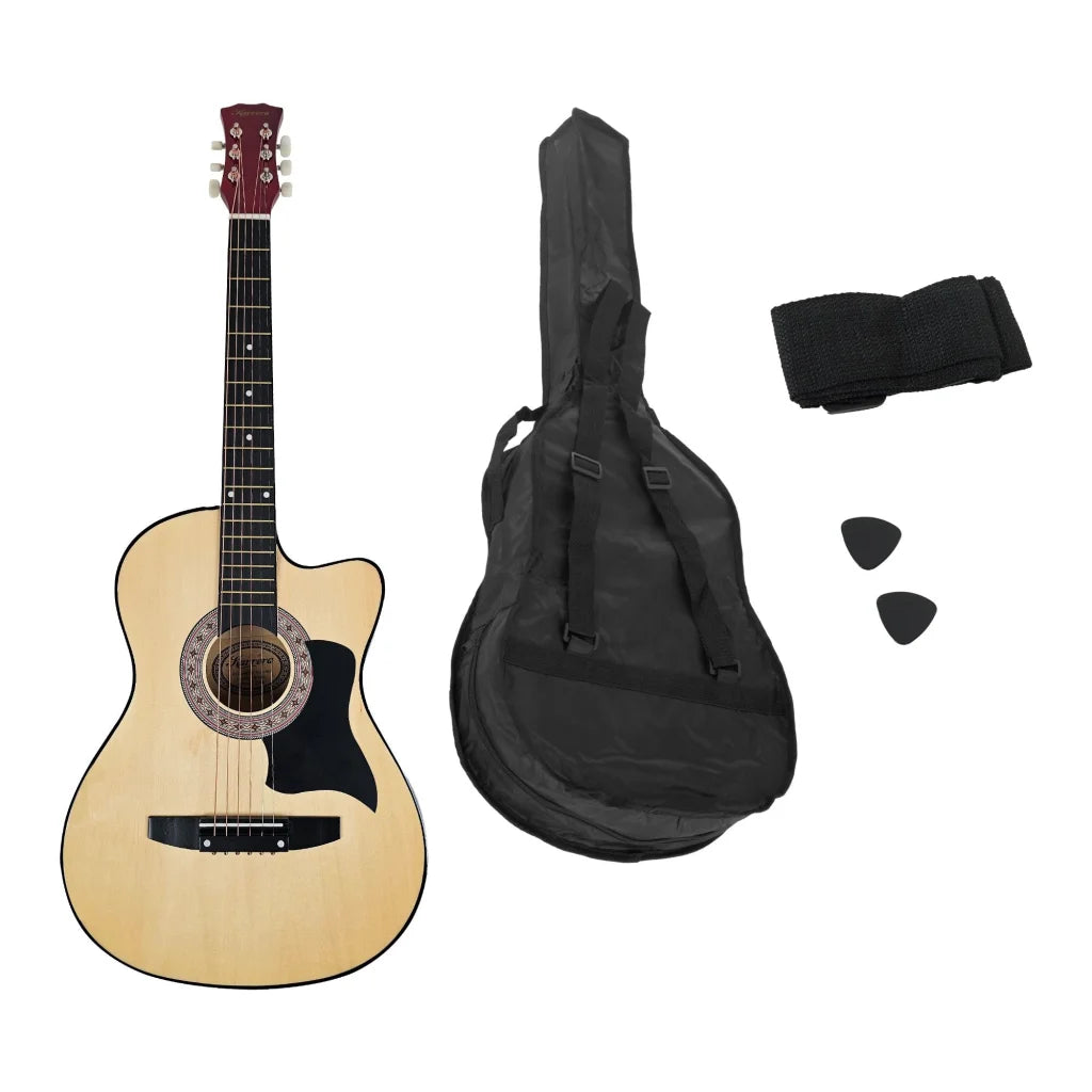 Karrera 38in Cutaway Acoustic Guitar with guitar bag
