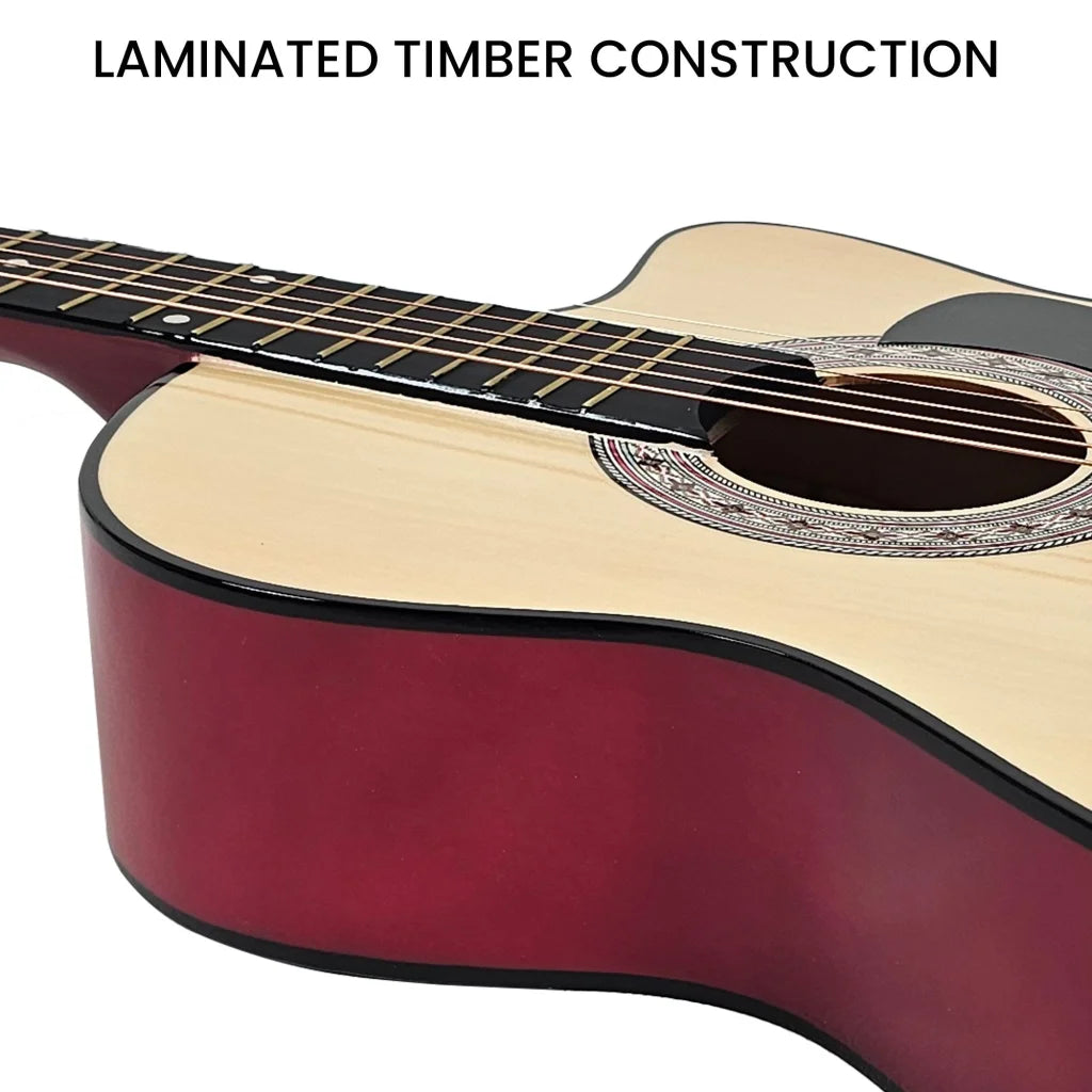Karrera 38in Pro Cutaway Acoustic Guitar with guitar bag