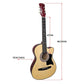 Karrera 38in Pro Cutaway Acoustic Guitar with guitar bag