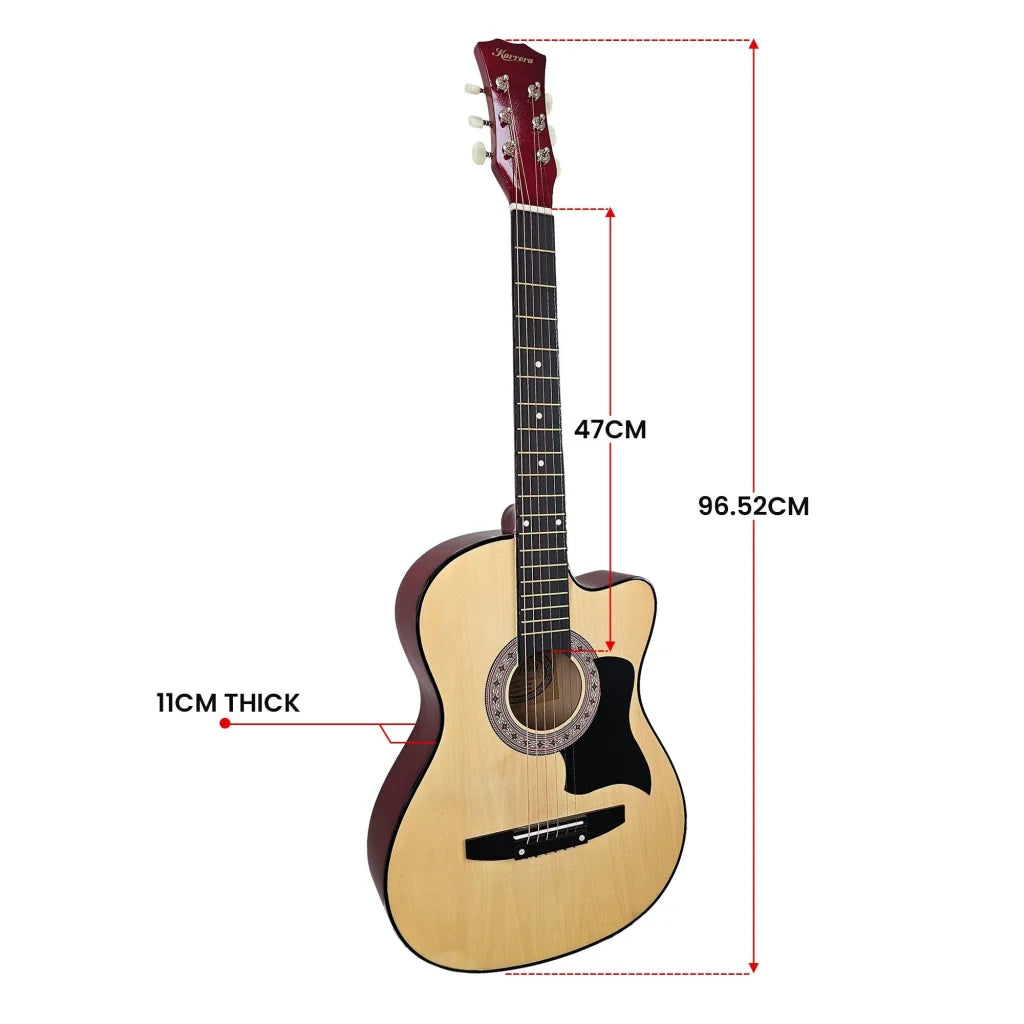 Karrera 38in Pro Cutaway Acoustic Guitar with guitar bag