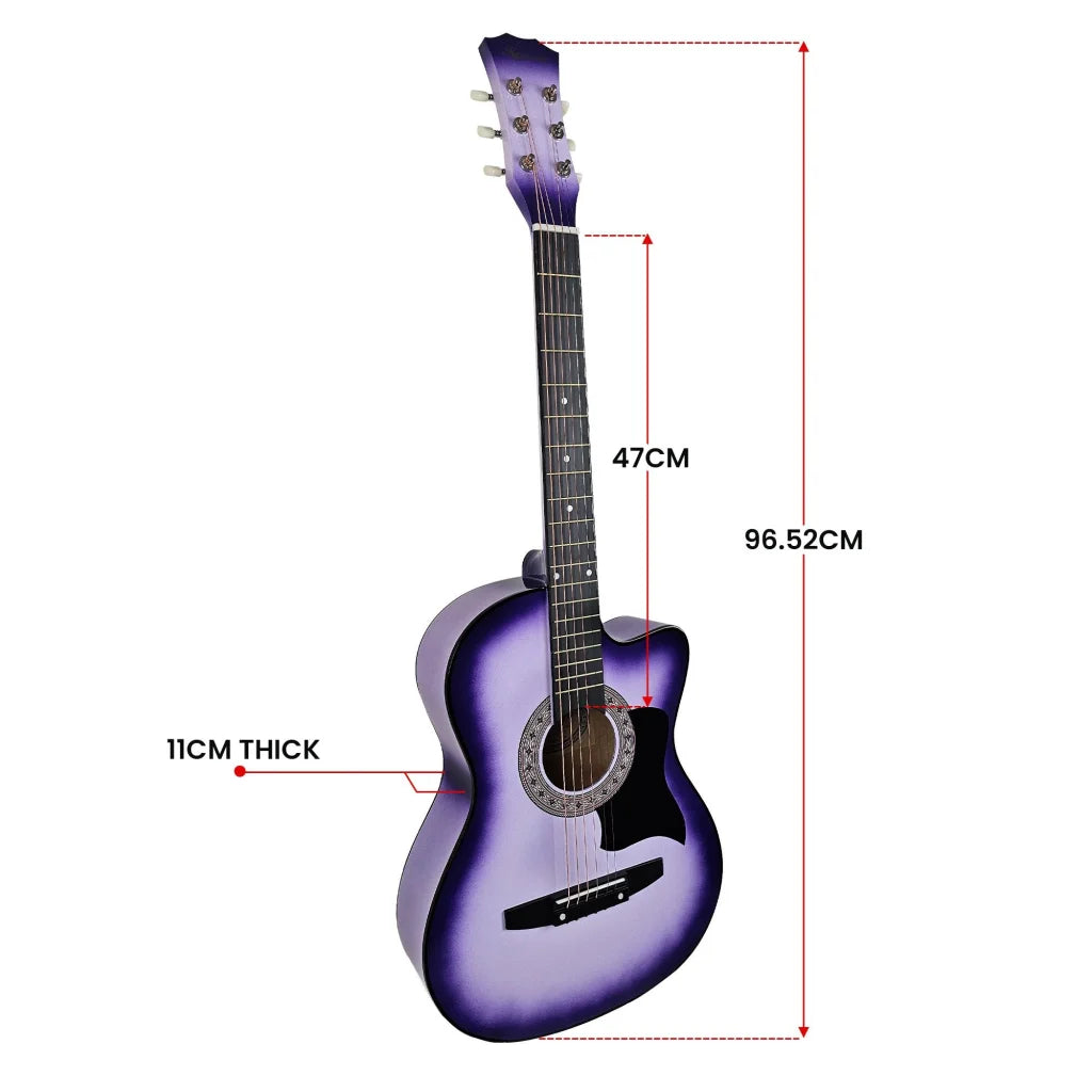 Karrera 38in Pro Cutaway Acoustic Guitar with guitar bag