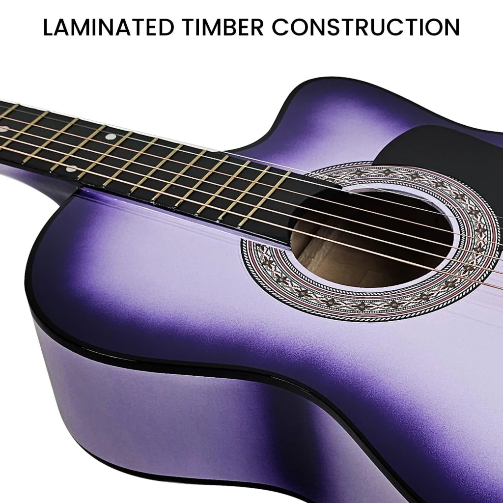Karrera 38in Pro Cutaway Acoustic Guitar with guitar bag