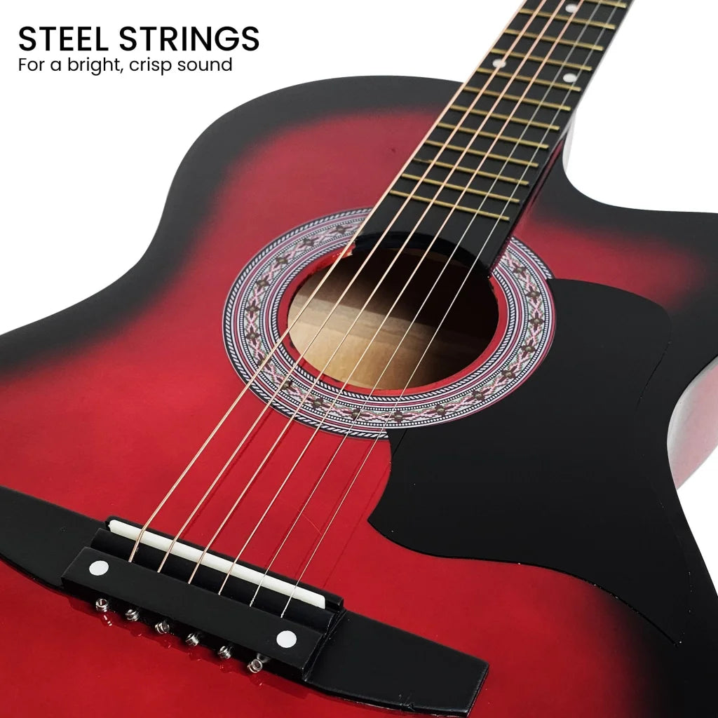 Karrera 38in Pro Cutaway Acoustic Guitar with guitar bag