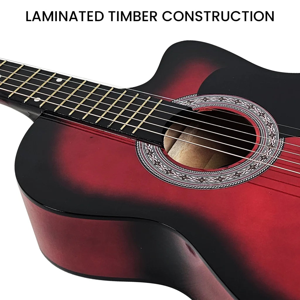 Karrera 38in Pro Cutaway Acoustic Guitar with guitar bag