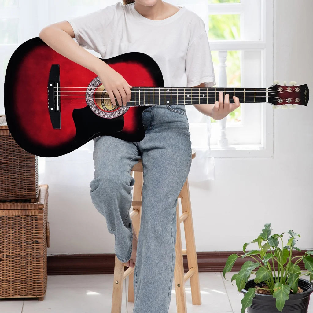 Karrera 38in Pro Cutaway Acoustic Guitar with guitar bag