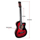 Karrera 38in Pro Cutaway Acoustic Guitar with guitar bag
