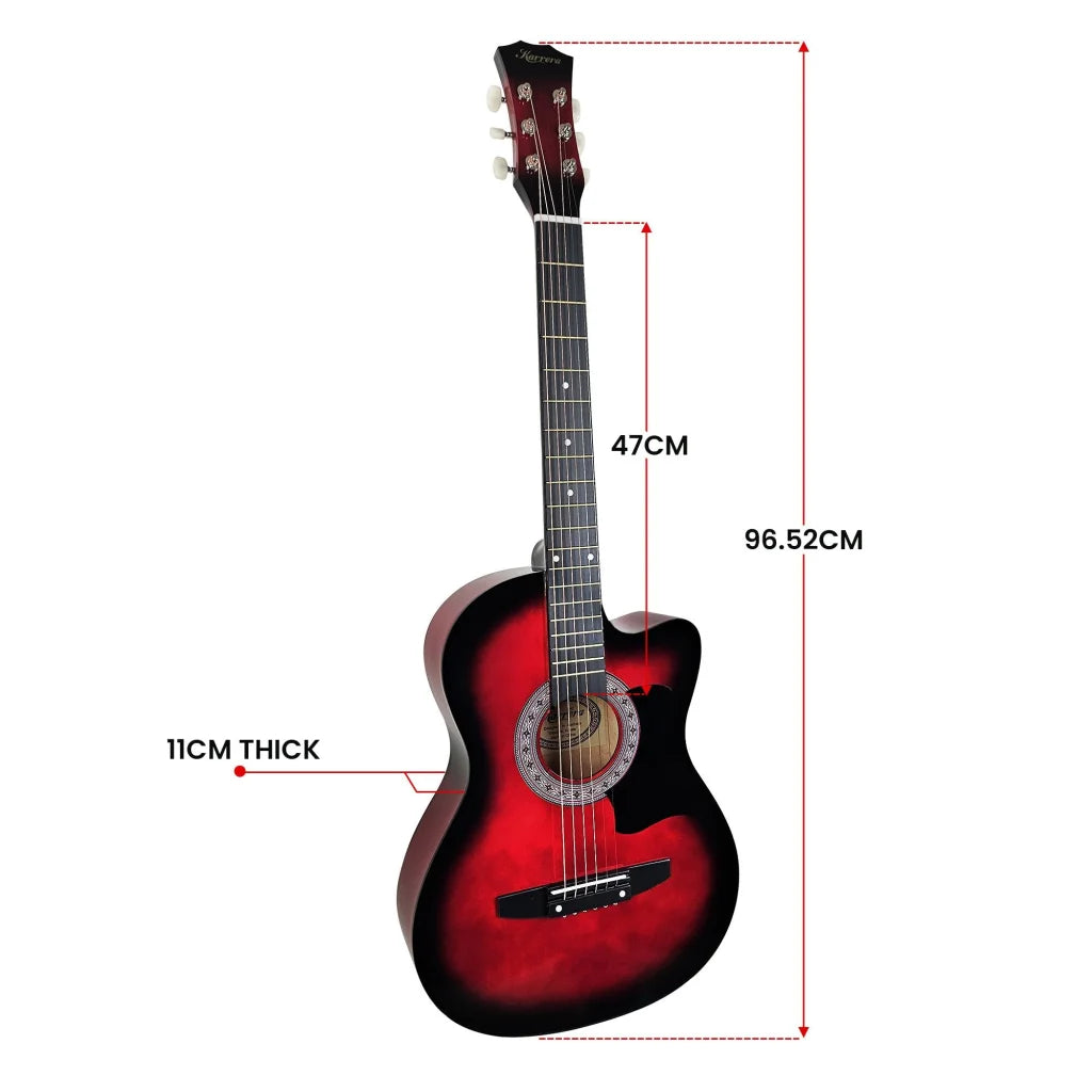 Karrera 38in Pro Cutaway Acoustic Guitar with guitar bag