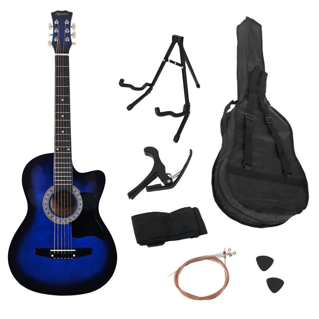 Karrera 38in Pro Cutaway Acoustic Guitar with Bag Strings
