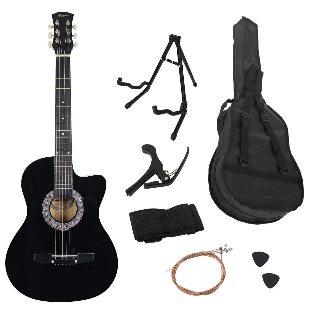 Karrera 38in Pro Cutaway Acoustic Guitar with Carry Bag