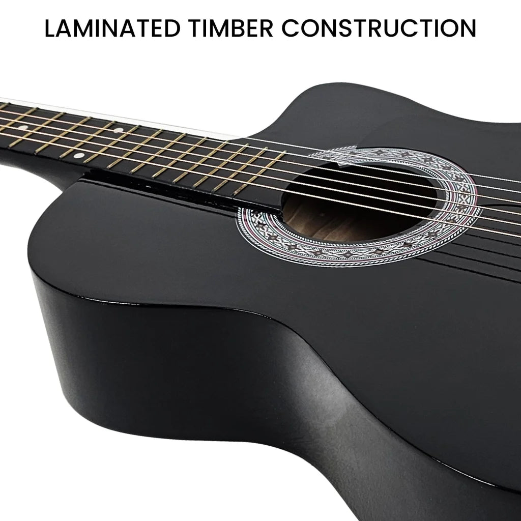 Karrera 38in Pro Cutaway Acoustic Guitar with Carry Bag