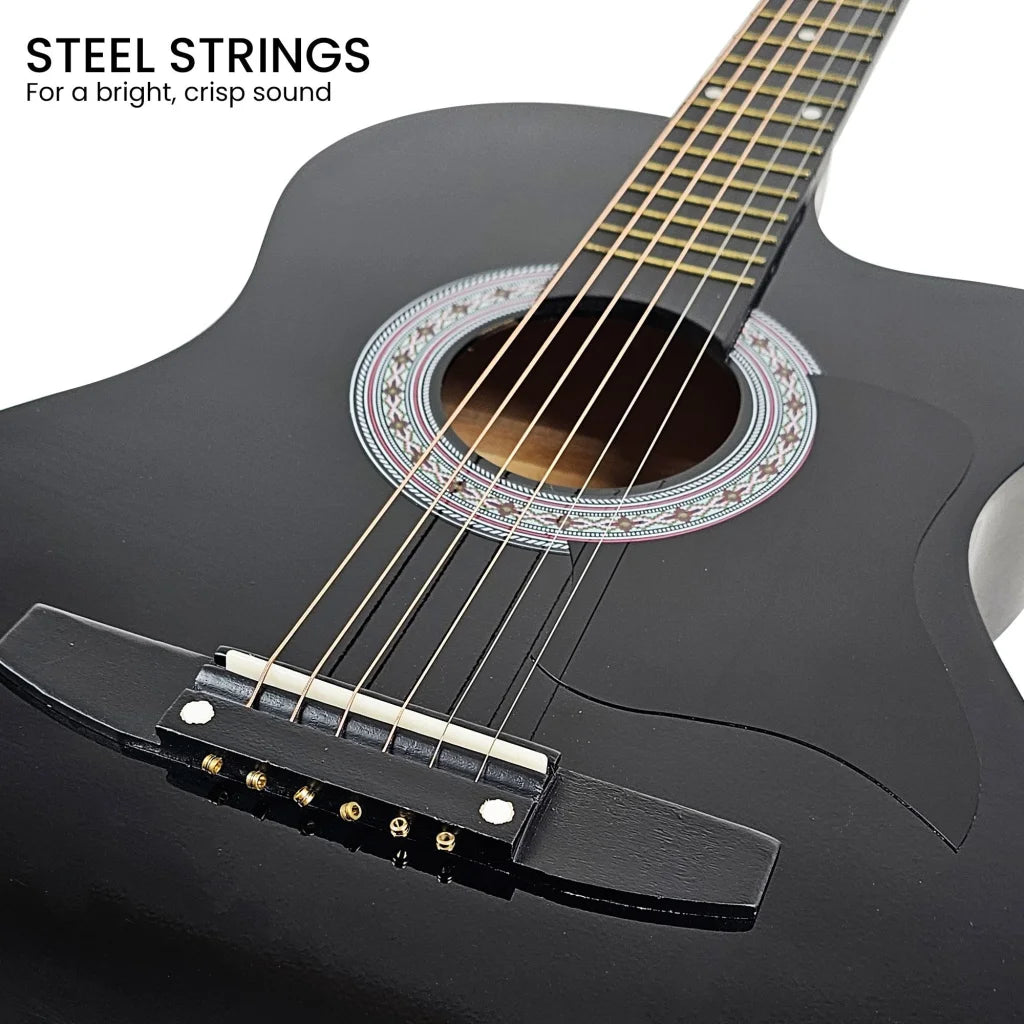 Karrera 38in Pro Cutaway Acoustic Guitar with Carry Bag