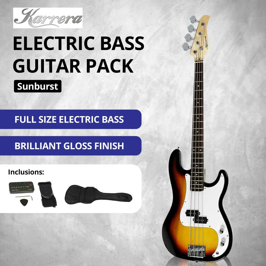 Karrera 39in Electric Guitar Bass Tuner Music 4-String