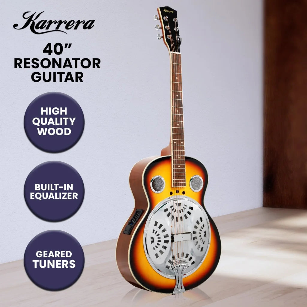 Karrera 40in Resonator Guitar - Sunburst - Audio & Video >