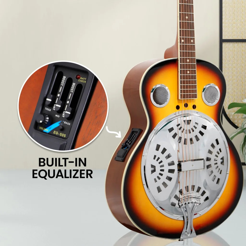 Karrera 40in Resonator Guitar - Sunburst - Audio & Video >